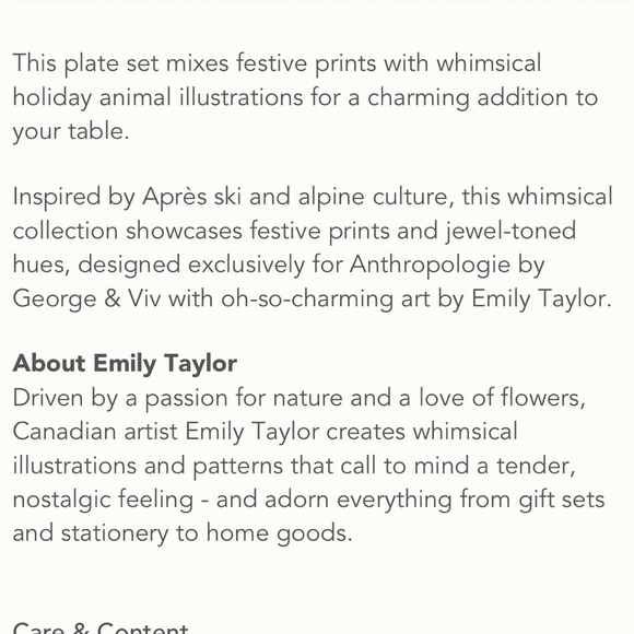 NIB Emily Taylor for George & Viv Melamine Holiday Dessert Plates,  Set of 4 - Picture 10 of 10